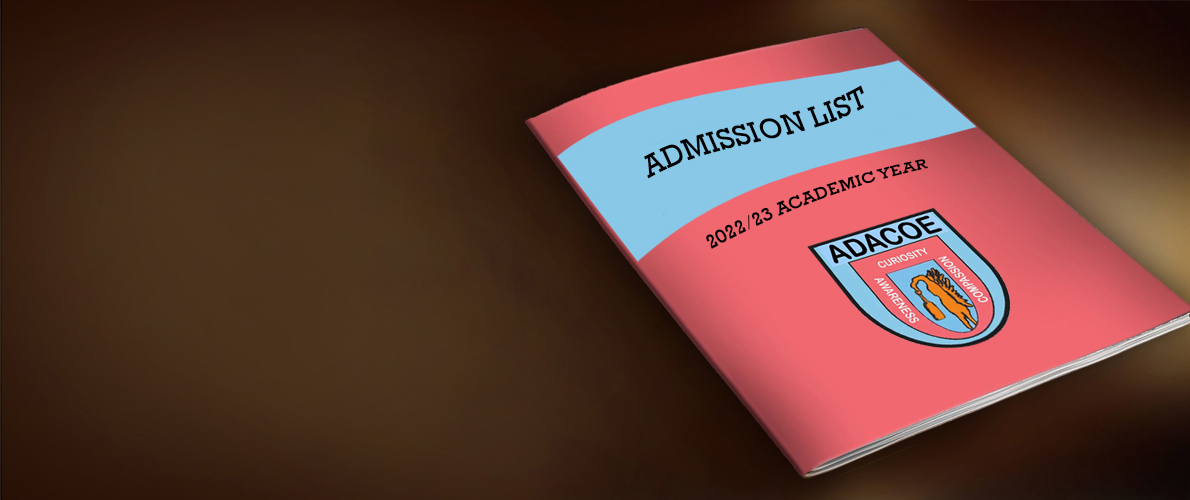 SUPPLEMENTARY ADMISSION LIST FOR 2022/2023 ACADEMIC YEAR